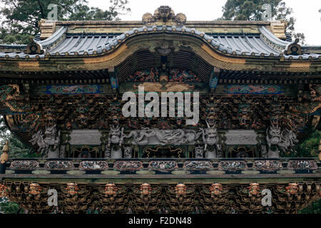 Nikko shrine temple Japan roof detail Stock Photo