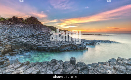 Sunrise on Ganh Da Dia, Vietnam Stock Photo