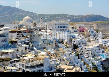 Fira the capital city on the island of Santorini Greece Stock Photo