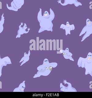 ridiculous and funny ghosts on Halloween Stock Vector