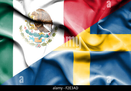 Waving flag of Sweden and Stock Photo