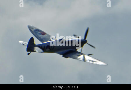 Hurricanes and Spitfires at Goodwood Battle of Britain commemorations in September 2015. Stock Photo