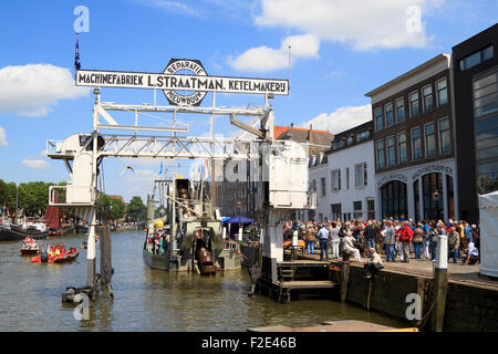 DORDRECHT, NETHERLANDS - JUNE 2 2012: Dordrecht in Steam, the largest steam power event in Europe. Visitors on Wolwevershaven ha Stock Photo