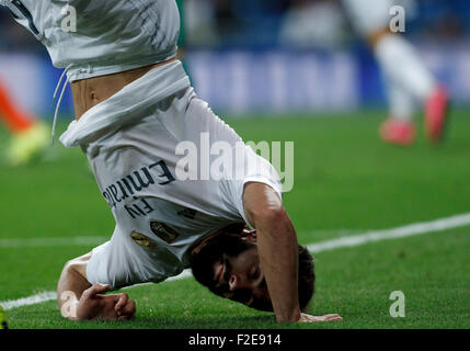 SPAIN, Madrid:Real Madrid's Spanish Defender Daniel Carvajal during the Champions League 2015/16  match Stock Photo