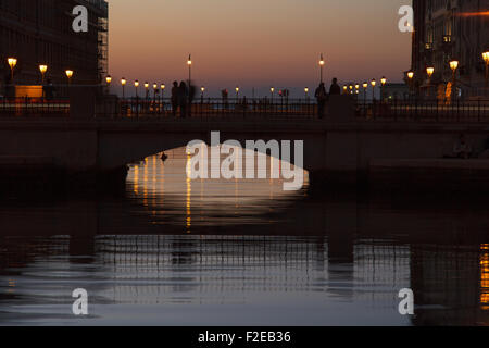 View of Canal Grande in Trieste, Italy Stock Photo