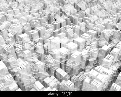 Abstract 3d geometric digital background based on chaotic multi exposure cityscape perspectives, digital illustration Stock Photo