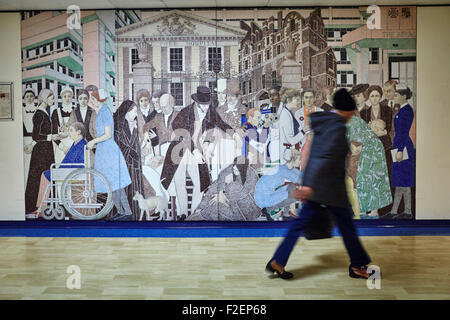 NHS London Royal Free Hospital historic mural Stock Photo