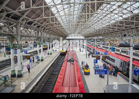 Manchester Piccadilly railway station   Manchester Piccadilly is the principal railway station in Manchester, England. Opened as Stock Photo