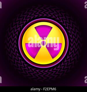 sign of radiation pink Stock Vector