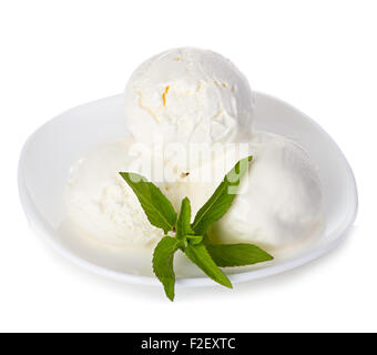 Ice cream with mint isolated Stock Photo