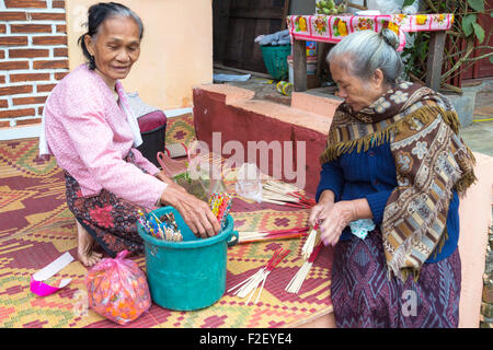 Laotian vendors in Luang Prabang, Laos Stock Photo