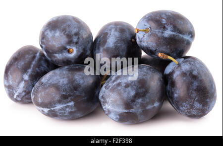 purple plums isolated on the white background. Stock Photo