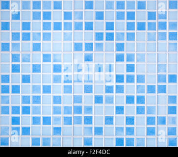 Blue colored mosaic background tiles for bathroom Stock Photo