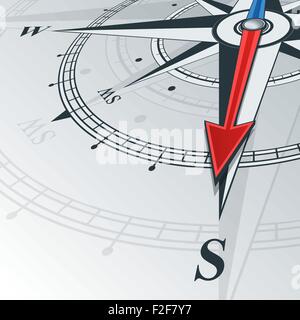 compass south Stock Vector