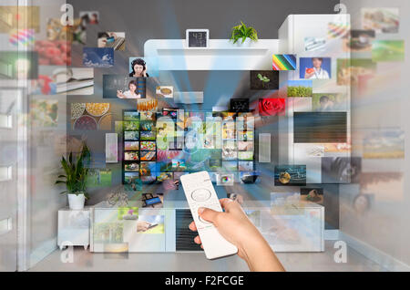 Video on demand VOD service on TV, television concept. Stock Photo