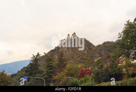 View of Säben Abbey, Benedictine nunnery in Trentino Alto Adige, Italy Stock Photo