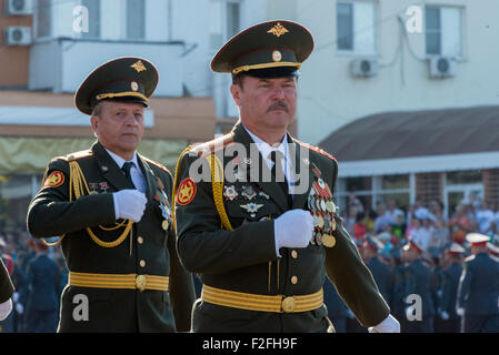Army Officers Parading - 25th Anniversary of the Pridnestrovian Moldavian Republic PMR, Transnistria, Soviet USSR Moldova Stock Photo