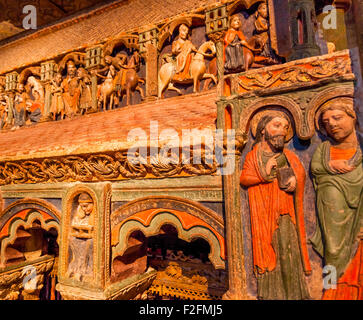 Cathedral King Funeral Box Statues Avila Castile Spain  Gothic church built in the 1100s. Stock Photo