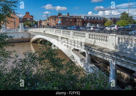 The bridge over the river Mersey at Bridge foot in Warrington. Stock Photo