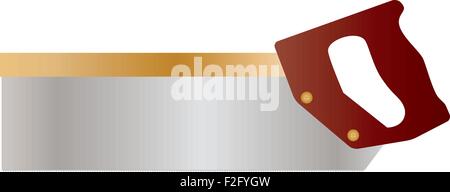 A Brass Backed Tenon Saw isolated on white Stock Vector