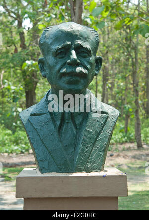 The image of Jim Corbett Statue was shot in Corbett national park -India Stock Photo