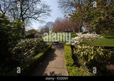 Village of Port Sunlight, England. Picturesque spring view in Port Sunlight’s Dell. Stock Photo