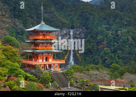 Three-story Pagoda With The Nachi Falls (Nachi-no-taki, 那智の滝) In The ...