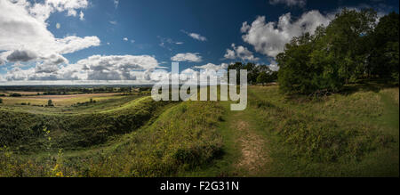 Badbury Rings Iron Age hill fort near Blandford Forum, Dorset, UK Stock Photo