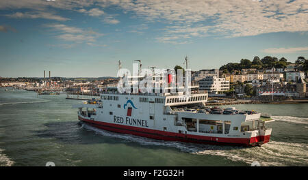 A Red Funnel ferry from Southampton entering East Cowes, Isle of Wight, UK Stock Photo