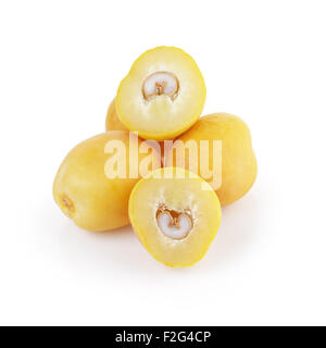 raw dates isolated on white background Stock Photo