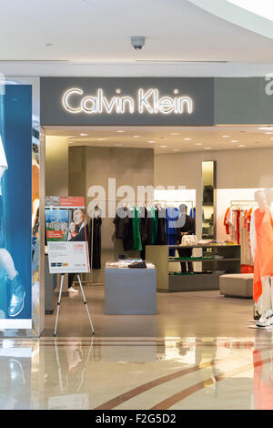Facade Of Calvin Klein Store At Night Stock Photo - Download Image