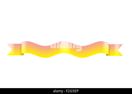 Gradient  yellow - orange ribbon isolated Stock Photo