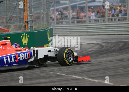 Singapore. 18th September, 2015. 18.09.2015. Marina Bay Street Circuit, Singapore, Formula One Grand Prix of Singapore, Free practise day. Manor Marussia F1 Team &#x2013; Alexander Rossi Credit:  Action Plus Sports Images/Alamy Live News Stock Photo