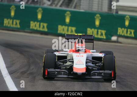 Singapore. 18th September, 2015. 18.09.2015. Marina Bay Street Circuit, Singapore, Formula One Grand Prix of Singapore, Free practise day. Manor Marussia F1 Team &#x2013; Alexander Rossi Credit:  Action Plus Sports Images/Alamy Live News Stock Photo
