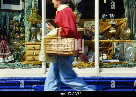 A shopper in Horncastle. Lincolnshire Wolds. England. UK Stock Photo