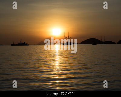 Sunset on flores island, bali, indonesia Stock Photo