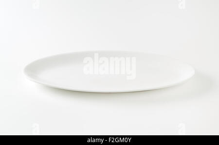 Oval plain white serving plate Stock Photo