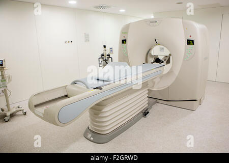 A CT scan machine inside a hospital in the Spanish island of Mallorca Stock Photo