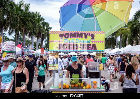 Delray Beach Florida,East Atlantic Avenue,Delray Affair,annual art artwork fair festival,shopping shopper shoppers shop shops market markets marketpla Stock Photo