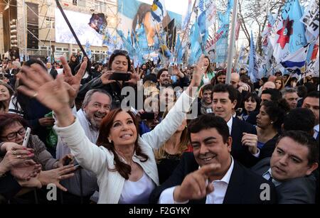 Laferrere. 18th Sep, 2015. Argentine President Cristina Fernandez takes part in the opening ceremony of the Teresa Germani maternal and children hospital in Laferrere locality of Buenos Aires Province Sept. 18, 2015. Credit:  Presidency/TELAM/Xinhua/Alamy Live News Stock Photo