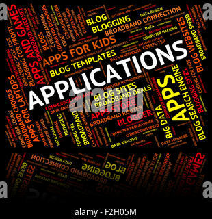 Applications Word Meaning Text Words And Softwares Stock Photo