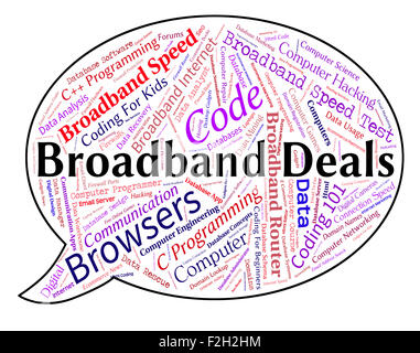 Broadband Deals Showing World Wide Web And Website Stock Photo