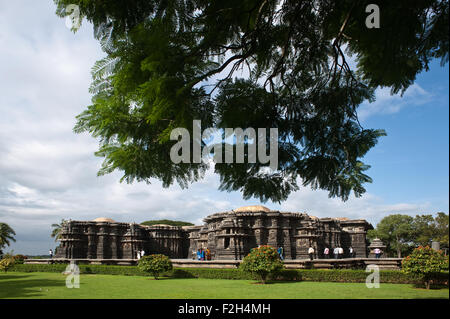 Hoysaleswara temple at Halebid ( India) Stock Photo