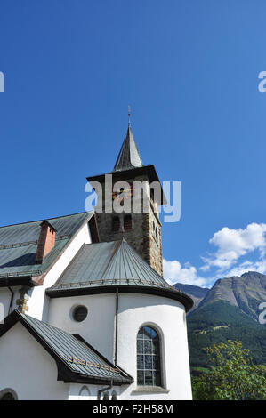 Church (Friedhofkapelle) at Ried-Morel, Valais, Switzerland Stock Photo