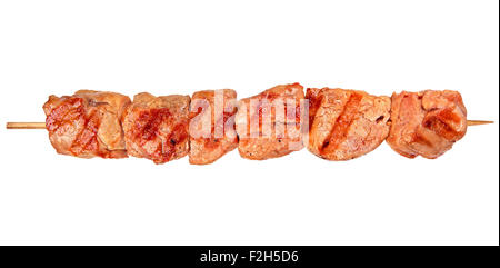 Grilled chicken meat closeup isolated on white background Stock Photo