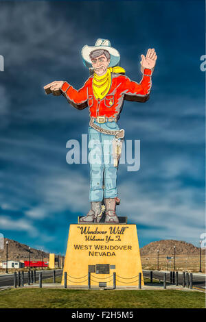 USA West Wendover Nevada Wendover Will Welcome sign cowboy 