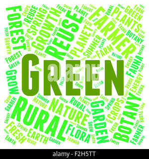 Green Word Representing Eco Friendly And Environmental Stock Photo