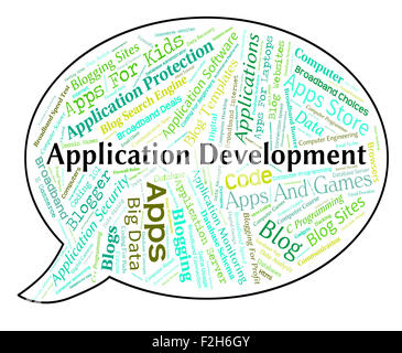 Application Development Representing Applications Text And Progress Stock Photo