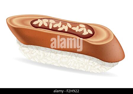 sushi with eel vector illustration isolated on white background Stock Vector