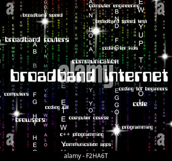 Broadband Internet Showing World Wide Web And Global Communications Stock Photo